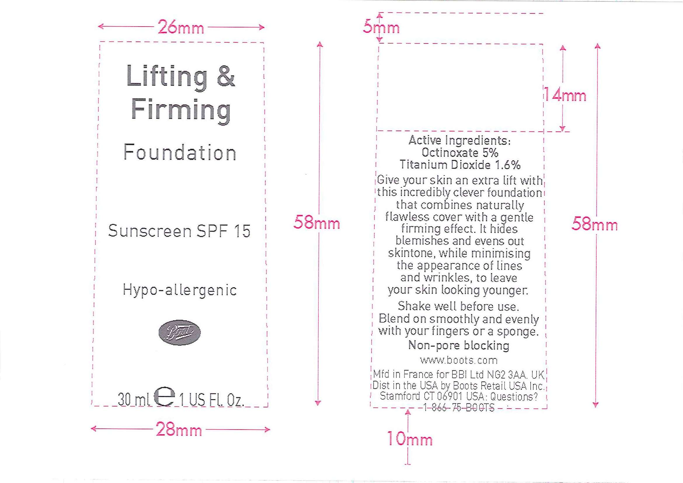 No7 Lifting and Firming Foundation Sunscreen SPF 15 Walnut